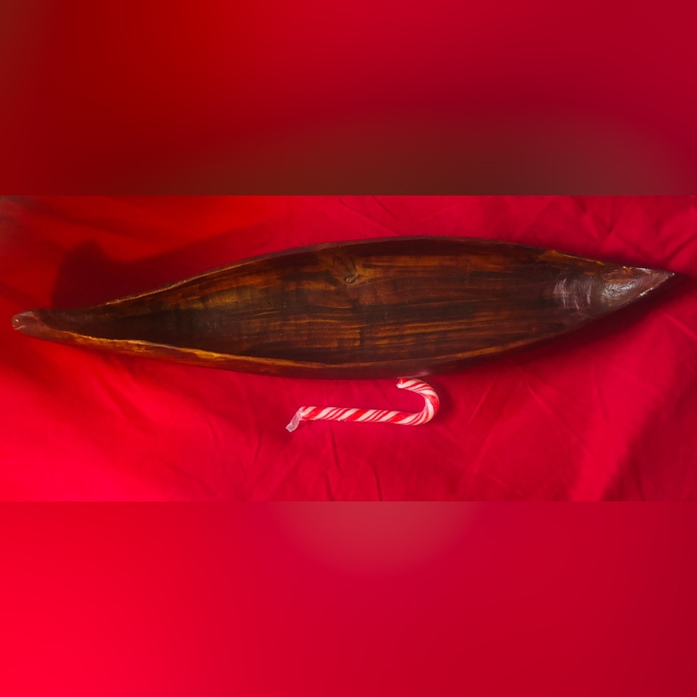 Vintage Handcrafted Wooden Canoe